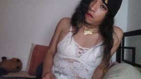 Trans Girl with Huge Cock Tries Out Her New Lingerie