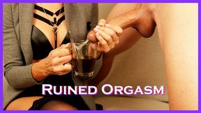Ruined Orgasm in the Coffee: Drink it up, Cuckold. Cumeating cuckold training by hotwife domme