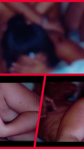 Threeway View of Threesome Throatpie