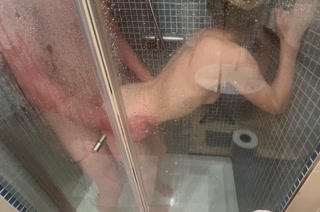 I got in the shower with my wife's friend and pulled her