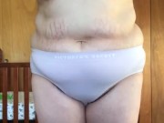Sexy curvy MILF vibrator play in Victoria Secret underwear part 2