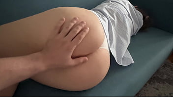 A neighbor with a BIG BOOTY swallows my cock with her pussy and throat