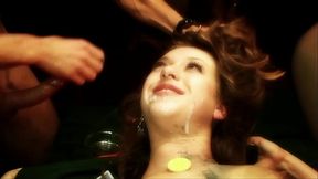 Her red fishnets were a good choice, as the site of his dick in her while wearing them is...