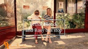 Lethal Blonde and Rosy bus stop selfdefense and training outdoor