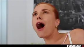 Futuristic Porn Star Clemence Self-Fucks with Futa Cock & Gets Facialized by Chicks