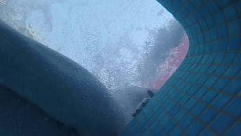 Amateur pale skin redhead guy with hot smooth bum caught playing underwater in a public jacuzzi with a twink and then exposing his hairless ass alone - FULL VERSION