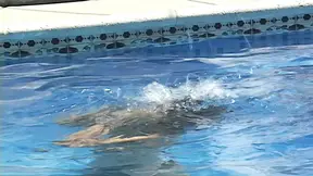 Hot lesbian sex in the pool! She licks my cunt until I cum