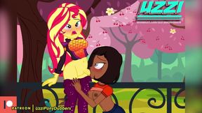 Sunset Shimmer Futa & Tzalanti in the Park Equestria Girls