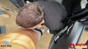 Caught Sucking Big Dick Uncut Cock Hung Papi Outdoor!