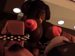 Futanari having joy with a ebony doxy - Roblox