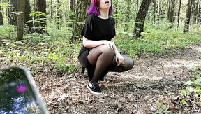 Walk in the park with a lovense lush vibrator and masturbation in the back seat