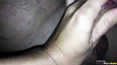 Wife croons intense load his creamy belly tears big dick reality