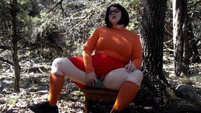 Naughty Velma in the spooky woods