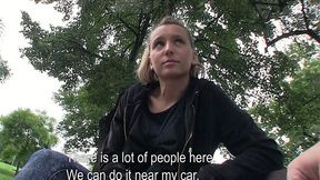 Amateur European chick gives awesome blowjob for money