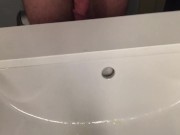 Shooting a giant load in the hotel sink - 2017