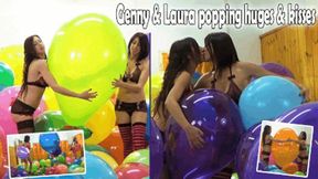 Beautiful Girls popping hugues and kisses