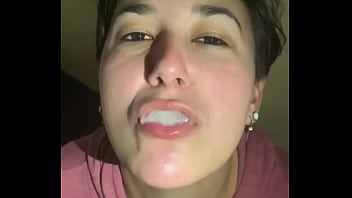 Filthy Pig swallows cum in toilet