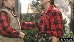 Lumberjack fucks his bride