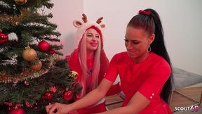 skinny german latina christy ley and maria gail caught lesbian fun and seduce to hard ffm threesome fuck