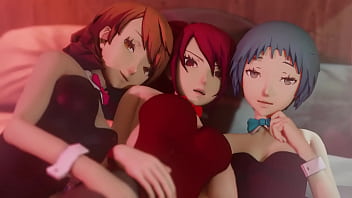 Fuuka, Yukari, and Mitsuru&#039_s hardcore group fuck (Persona 3 hentai)