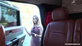 Broke slut blows her ride share driver for a ride to the airport