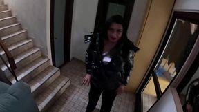 milfycalla – shiny downjacket, jeans & leotard stairway sex (uncut cum on clothes) – episode 314