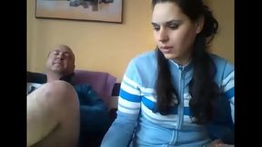Amateur wife sucks cock on home webcam