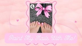 Painting my toenails pretty pink for Valentine's!