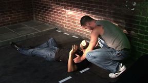 Blonde and brunette gie first aid to dude with their mouth and cunt