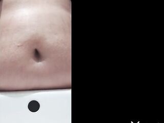 Back from work and this sweetheart fingers my belly button while laying next to her