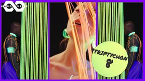 NEON GANGBANG -  Hot Wax and Hard Cocks Bless Petite Kiara's Shaved Pretty Pussy