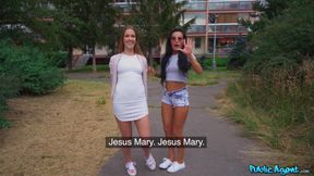 Public Agent - Lucky Agent in Basement Threesome with Alexis Crystal and Lexi Dona