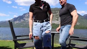 Luring a Stranger in Hallstatt: Balcony Strip & Raw Hotel Use - Deep Swallow Finish