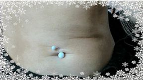 White to Red Barbell Belly Rings (HD) WMV