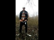 Young arab with big thick dick - jerk off and cum public