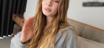 Hot Blonde with Big Tits Teased and Touched on Bed