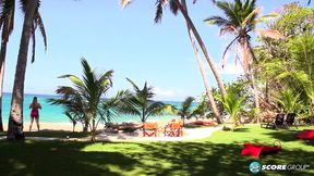 Sweet blonde temptress seduces with island passion