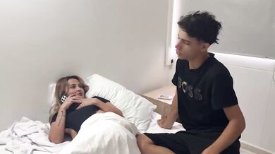 My stepmom lets her lover fuck me raw while I’m still on the call