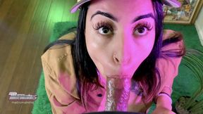 Latina Teen Delivers a Hot Deepthroat [LOUNGE SCENE]