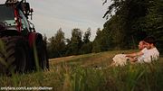 Straight farmer seduced into jerking on his public farm outdoors