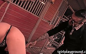 Gorgeous brunette Tgirn Jessy Bells gets toyed and analed hardcore