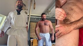karate fighter jerks off