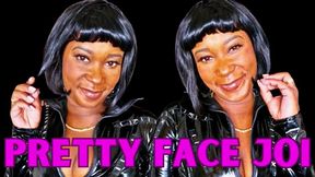 Pretty Face in Latex ft Queen Ava - A face fetish scene featuring: PVC, JOI, cleavage, cum countdown, full lips, and brown eyes - 720 MP4