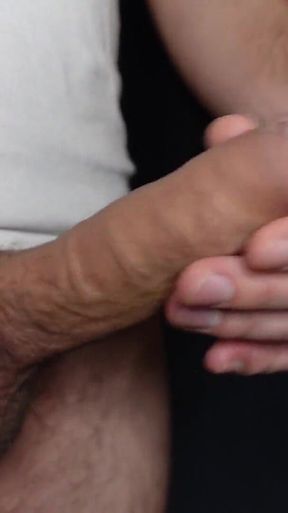 Thick uncut cock milked