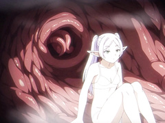 A Short Detour: Frieren takes raw tentacle DP & x-ray creampie inside the den