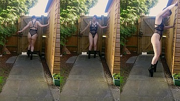 Ballet boots out in the garden. It's amazing how much the slight slope of the path adds to the difficulty when I am walking t...