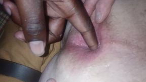 Black dick inside white mature man