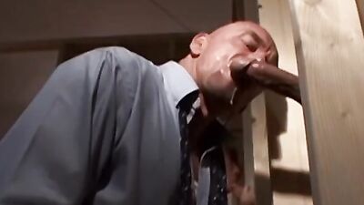 Jonathan Jarrett worships big cocks while others jerk off and blow in wild group sex