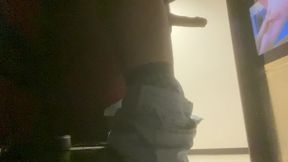 Jerking off in a porn theater booth