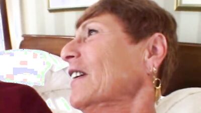 Horny granny with a big ass spreads legs for a BBC